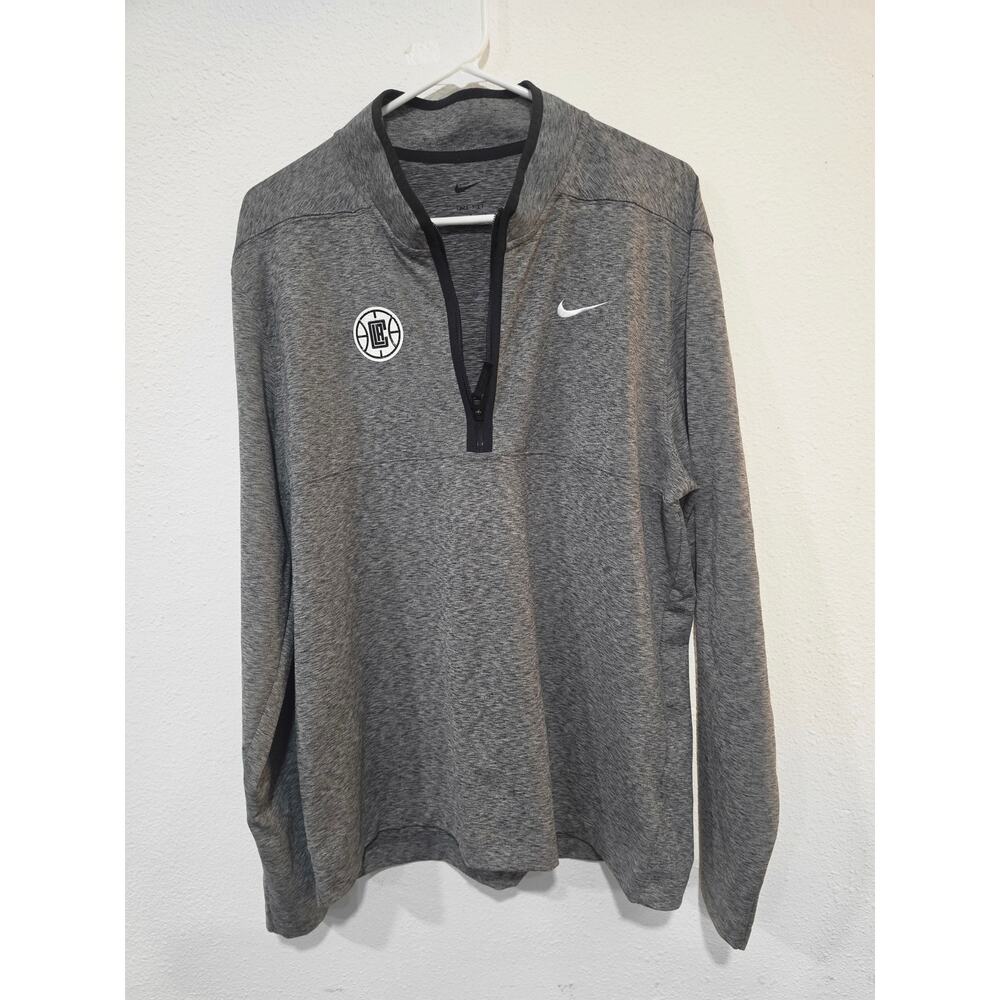 Nike LA Clippers Dri-FIT Victory Half-Zip Pullover Grey Men’s Size L DH1261-010 - Picture 4 of 12
